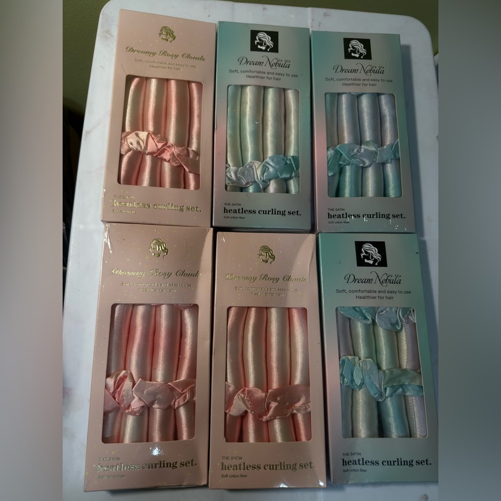 6 Satin heatless curling sets (24 total)